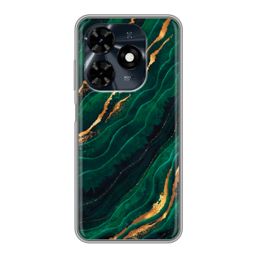 Силиконовый чехол на Tecno Spark 20C с принтом Мрамор зеленое золото Силиконовый чехол на Tecno Spark 20C с принтом Мрамор зеленое золото