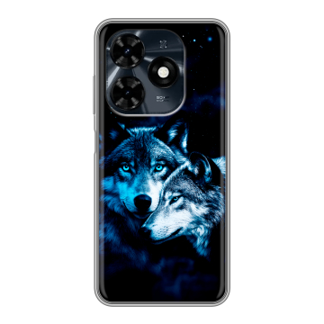 Силиконовый чехол на Tecno Spark 20C с принтом Волки Силиконовый чехол на Tecno Spark 20C с принтом Волки