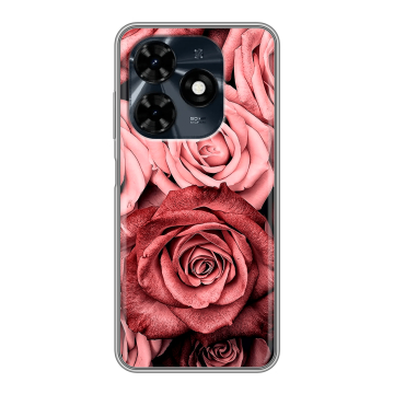 Силиконовый чехол на Tecno Spark 20C с принтом Цветы розы Силиконовый чехол на Tecno Spark 20C с принтом Цветы розы