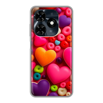 Силиконовый чехол на Tecno Spark 20C с принтом Сердечки Силиконовый чехол на Tecno Spark 20C с принтом Сердечки