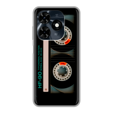 Силиконовый чехол на Tecno Spark 20C с принтом Кассета