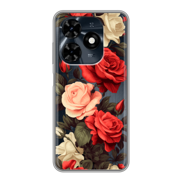Силиконовый чехол на Tecno Spark 20C с принтом Розы Силиконовый чехол на Tecno Spark 20C с принтом Розы