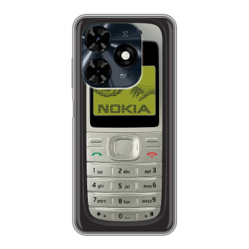 Силиконовый чехол на Tecno Spark 20C с принтом Ретро Нокия