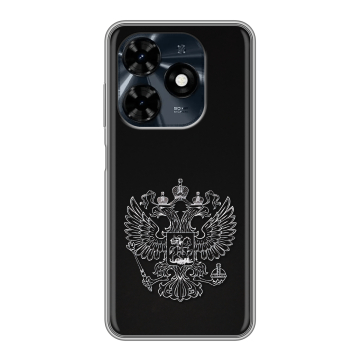 Силиконовый чехол на Tecno Spark 20C с принтом Герб России