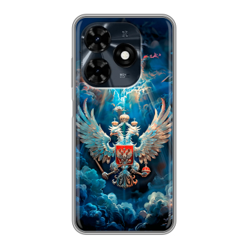 Силиконовый чехол на Tecno Spark 20C с принтом Герб флаг России Силиконовый чехол на Tecno Spark 20C с принтом Герб флаг России