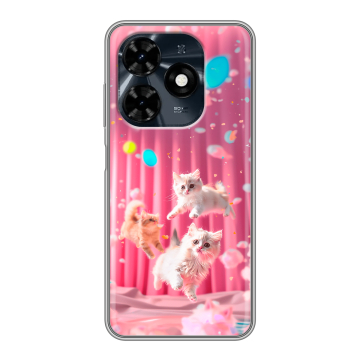 Силиконовый чехол на Tecno Spark 20C с принтом милые котики