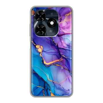 Силиконовый чехол на Tecno Spark 20C с принтом синий мрамор Силиконовый чехол на Tecno Spark 20C с принтом синий мрамор
