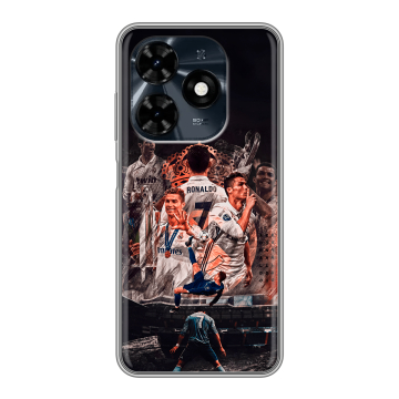 Силиконовый чехол на Tecno Spark 20C с принтом Реал Роналдо Real Ronaldo