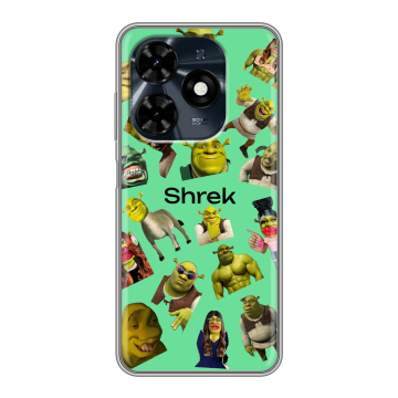 Силиконовый чехол на Tecno Spark 20C с принтом Шрек Shrek