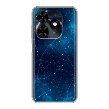 Силиконовый чехол на Tecno Spark 20C с принтом Космос звезды