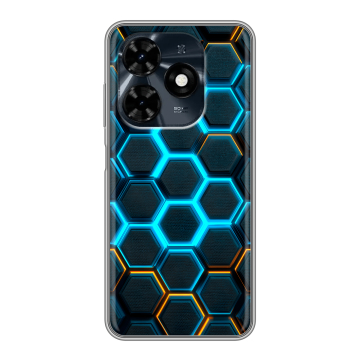 Силиконовый чехол на Tecno Spark 20C с принтом Неоновые соты