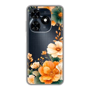 Силиконовый чехол на Tecno Spark 20C с принтом Цветы принт