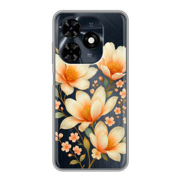 Силиконовый чехол на Tecno Spark 20C с принтом Цветы