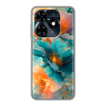 Силиконовый чехол на Tecno Spark 20C с принтом Цветы
