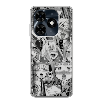 Силиконовый чехол на Tecno Spark 20C с принтом Ahegao Ахегао Аниме