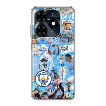 Силиконовый чехол на Tecno Spark 20C с принтом Man City Манчестер Сити