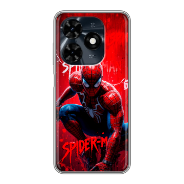 Силиконовый чехол на Tecno Spark 20C с принтом Spiderman Человек паук