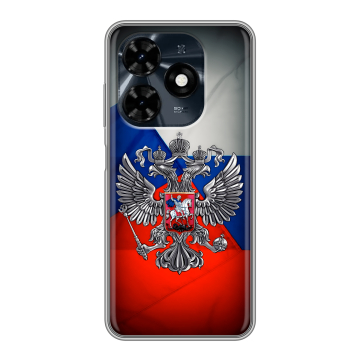 Силиконовый чехол на Tecno Spark 20C с принтом Флаг России
