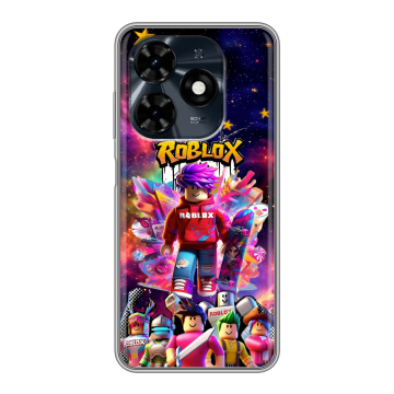 Силиконовый чехол на Tecno Spark 20C с принтом Roblox Роблокс