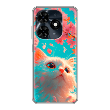 Силиконовый чехол на Tecno Spark 20C с принтом Красивый кот
