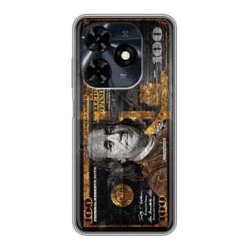 Силиконовый чехол на Tecno Spark 20C с принтом Доллар деньги Силиконовый чехол на Tecno Spark 20C с принтом Доллар деньги