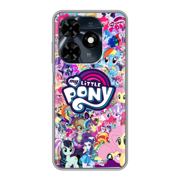 Силиконовый чехол на Tecno Spark 20C с принтом My little pony Дружба чудо Силиконовый чехол на Tecno Spark 20C с принтом My little pony Дружба чудо