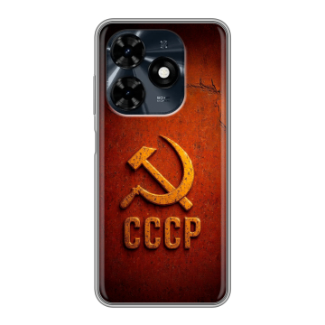 Силиконовый чехол на Tecno Spark 20C с принтом Флаг Герб СССР Силиконовый чехол на Tecno Spark 20C с принтом Флаг Герб СССР