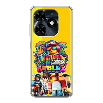 Силиконовый чехол на Tecno Spark 20C с принтом Roblox Роблокс