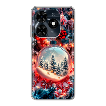 Силиконовый чехол на Tecno Spark 20C с принтом Новый год