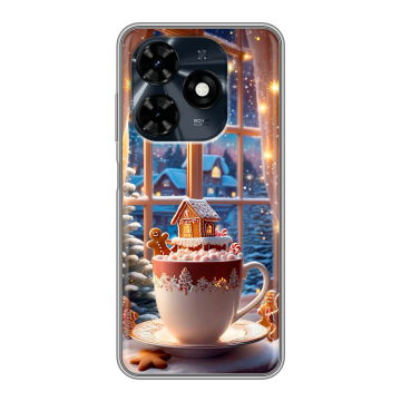 Силиконовый чехол на Tecno Spark 20C с принтом Новый год