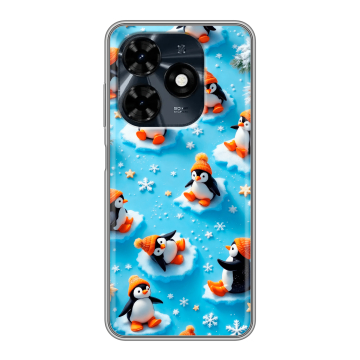Силиконовый чехол на Tecno Spark 20C с принтом Новый год