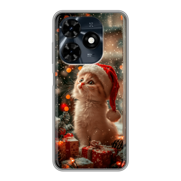 Силиконовый чехол на Tecno Spark 20C с принтом Новый год