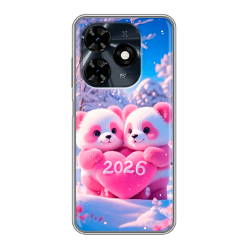 Силиконовый чехол на Tecno Spark 20C с принтом Новый год
