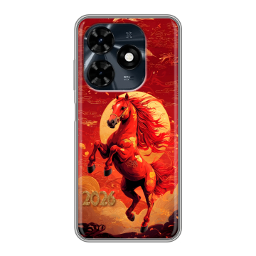 Силиконовый чехол на Tecno Spark 20C с принтом Новый год