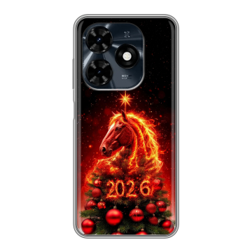 Силиконовый чехол на Tecno Spark 20C с принтом Новый год