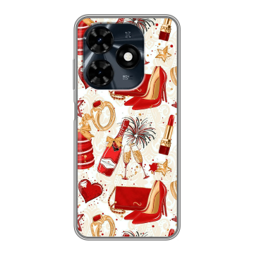 Силиконовый чехол на Tecno Spark 20C с принтом Новый год