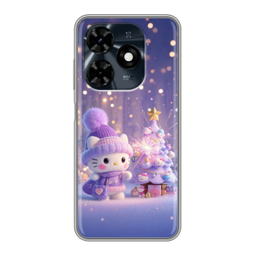 Силиконовый чехол на Tecno Spark 20C с принтом Новый год