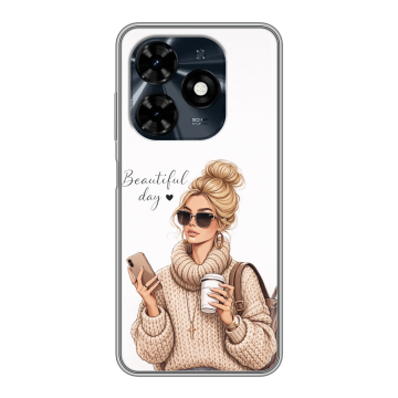 Силиконовый чехол на Tecno Spark 20C с принтом женский Силиконовый чехол на Tecno Spark 20C с принтом женский