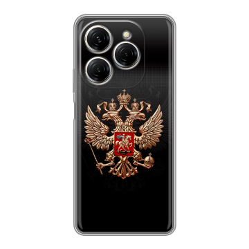 Силиконовый чехол на Tecno Spark 20 Pro с принтом Герб России Силиконовый чехол на Tecno Spark 20 Pro с принтом Герб России