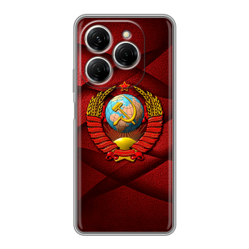 Силиконовый чехол на Tecno Spark 20 Pro с принтом Герб СССР Силиконовый чехол на Tecno Spark 20 Pro с принтом Герб СССР