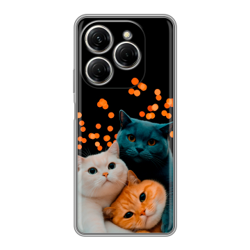 Силиконовый чехол на Tecno Spark 20 Pro с принтом Кошки Силиконовый чехол на Tecno Spark 20 Pro с принтом Кошки