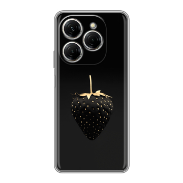 Силиконовый чехол на Tecno Spark 20 Pro с принтом Черная клубника Силиконовый чехол на Tecno Spark 20 Pro с принтом Черная клубника