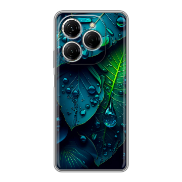 Силиконовый чехол на Tecno Spark 20 Pro с принтом Листья Силиконовый чехол на Tecno Spark 20 Pro с принтом Листья