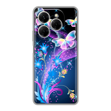 Силиконовый чехол на Tecno Spark 20 Pro с принтом Бабочки