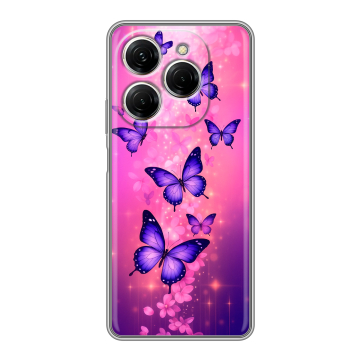 Силиконовый чехол на Tecno Spark 20 Pro с принтом Бабочки