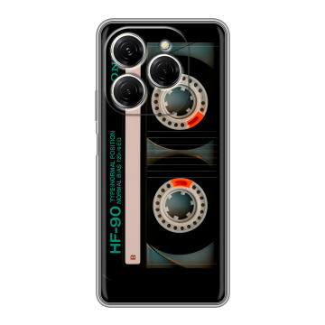 Силиконовый чехол на Tecno Spark 20 Pro с принтом Кассета