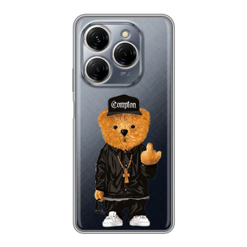 Силиконовый чехол на Tecno Spark 20 Pro с принтом Мишка