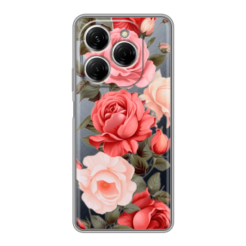 Силиконовый чехол на Tecno Spark 20 Pro с принтом Розы