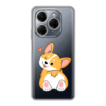 Силиконовый чехол на Tecno Spark 20 Pro с принтом Корги