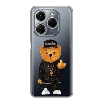Силиконовый чехол на Tecno Spark 20 Pro с принтом Плюшевый медведь